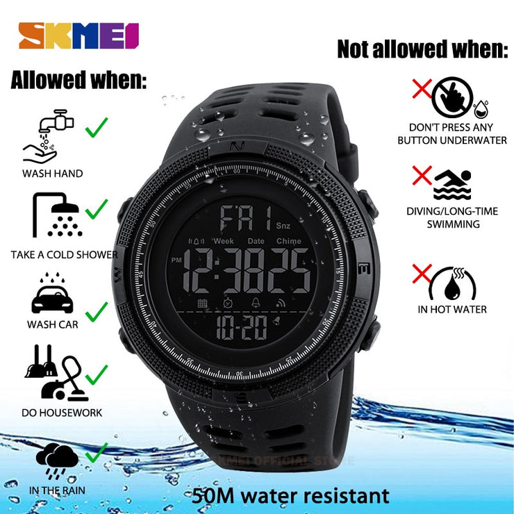 Mens Waterproof Digital Watch