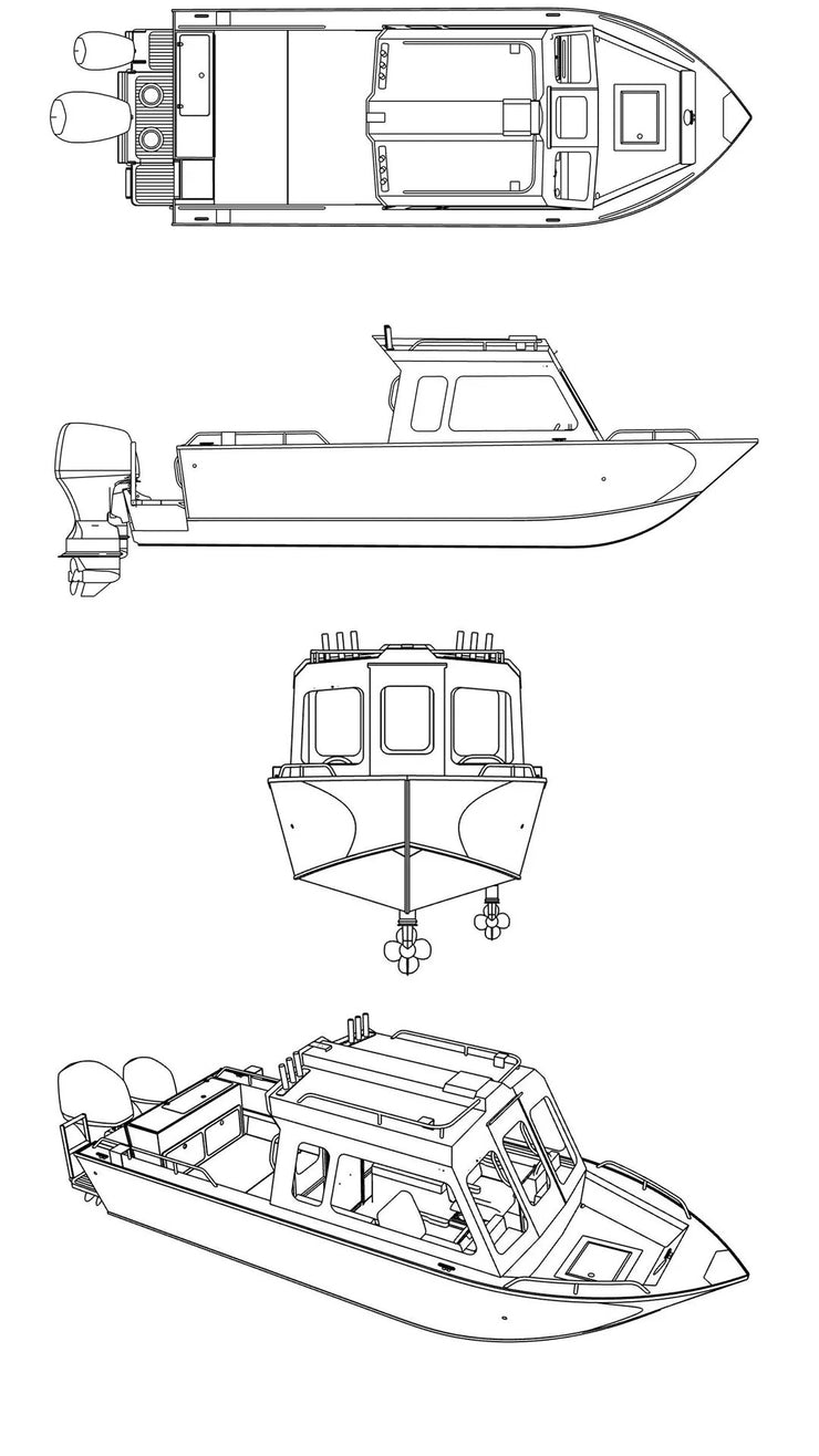 High Speed Deep-V Cabin Fishing Boat