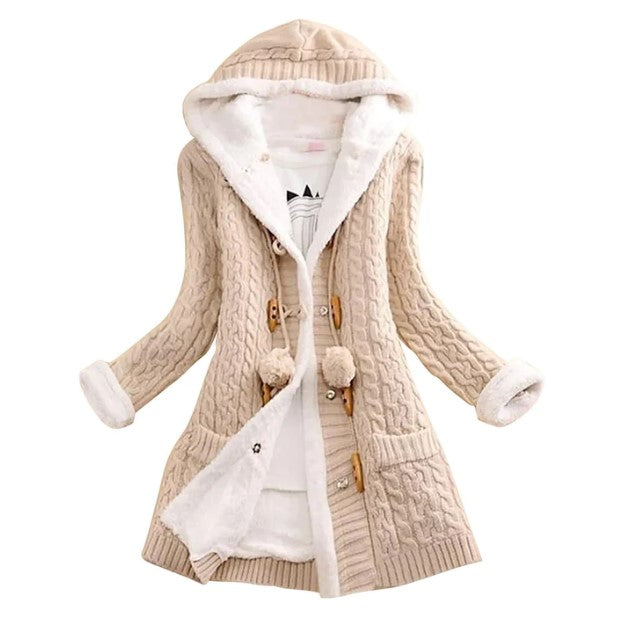 Lady's Winter Knitted Cardigan Coat