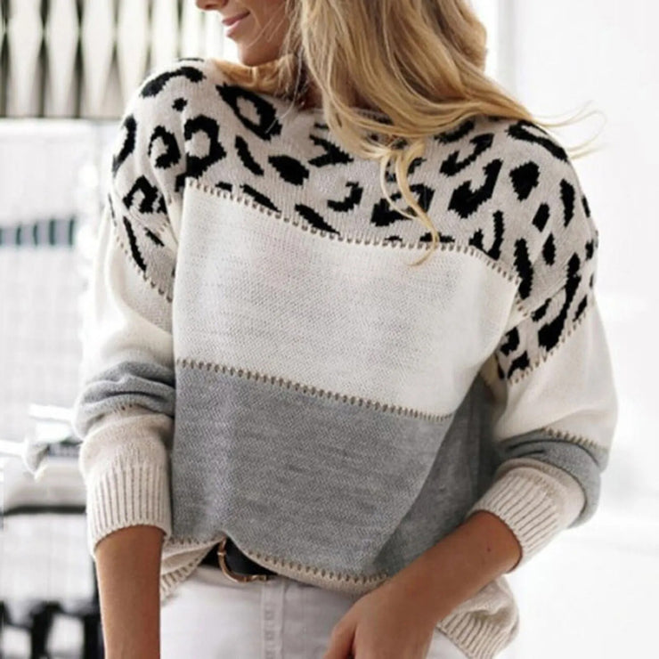 Women's Leopard Knitted Sweaters (Size M)