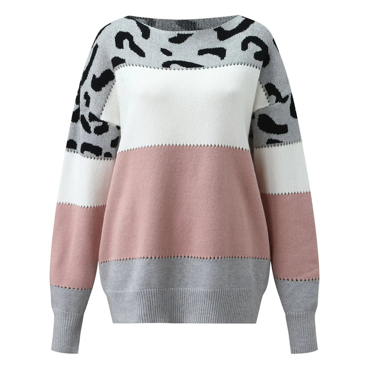 Women's Leopard Knitted Sweaters (Size M)