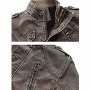 Men's Thick Fleece Leather Jacket