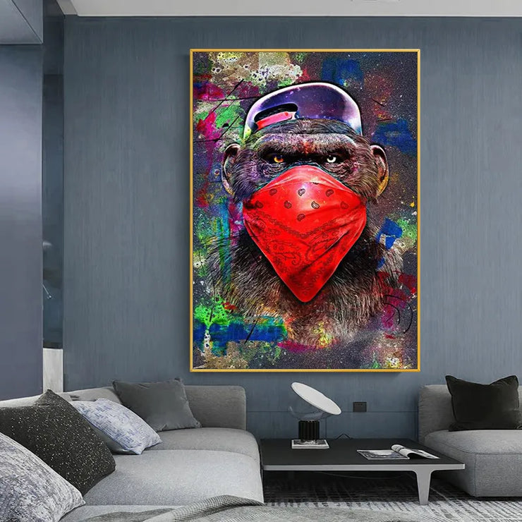 Hip-Hop DJ Monkey Canvas Painting