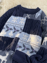 Lazy Fleece-Lined Retro Sweater