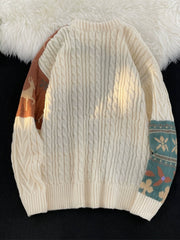 Lazy Fleece-Lined Retro Sweater
