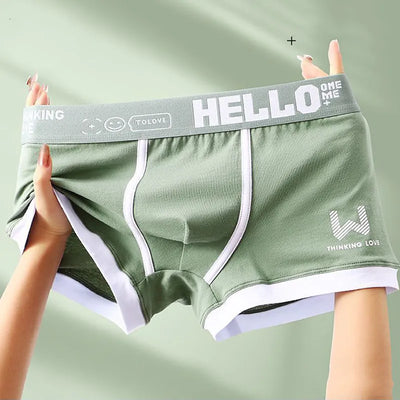 Men's "HELLO" Cotton Boxer Shorts